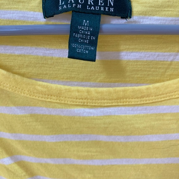Yellow & White Striped Ralph Lauren Top - Picture 2 of 3